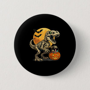 Chapa Redonda De 5 Cm Chicos de Halloween Dinosaurio Esqueleto T Rex Cal