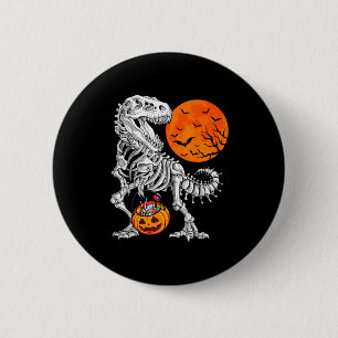 Chapa Redonda De 5 Cm Chicos de Halloween Dinosaurio Esqueleto T Rex Y C