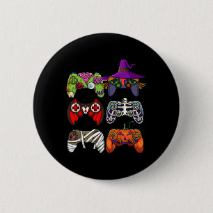 Chapa Redonda De 5 Cm Chicos de Halloween Jugador Esqueleto Zombie Contr