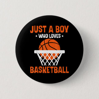 Chapa Redonda De 5 Cm Chicos Solo Un Chico Que Ama El Basquetbol Bball