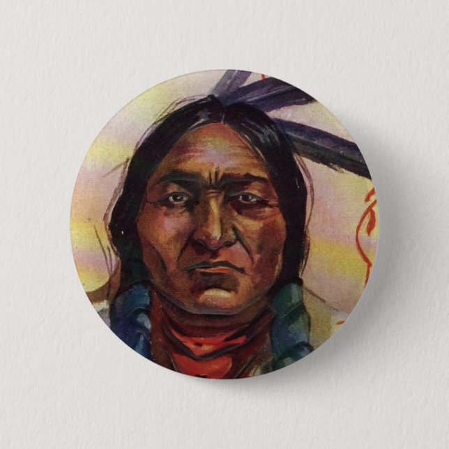 Chapa Redonda De 5 Cm Chief Sitting Bull (Anverso)