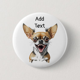 Chapa Redonda De 5 Cm Chihuahua Malo Personalizado | Perros Divertidos
