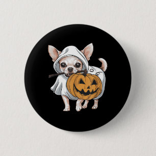 Chapa Redonda De 5 Cm Chihuahua Perro Fantasma Halloween