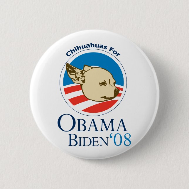 Chapa Redonda De 5 Cm Chihuahuas para Obama (Anverso)