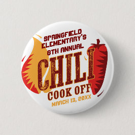 Chapa Redonda De 5 Cm Chili Cook Off | Concurso de Cocina BBQ