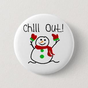 Chapa Redonda De 5 Cm Chill Out Snowman