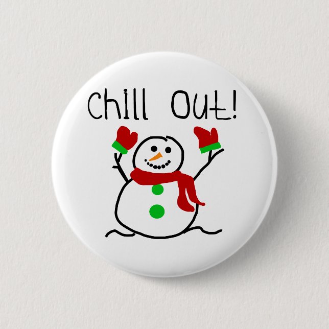 Chapa Redonda De 5 Cm Chill Out Snowman (Anverso)