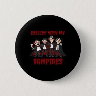 Chapa Redonda De 5 Cm Chillin Con Mis Vampiros Halloween Chicas Niños