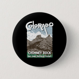 Chapa Redonda De 5 Cm Chimenea roca colorado san juan montañas rocosas