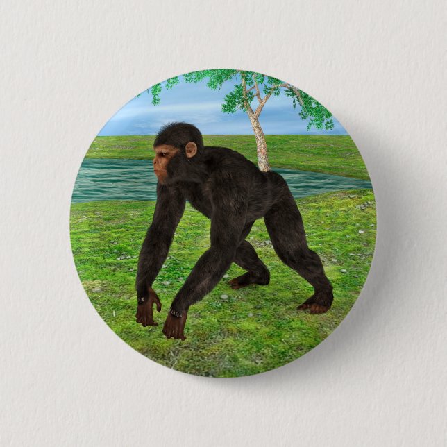 Chapa Redonda De 5 Cm Chimpancé (Anverso)