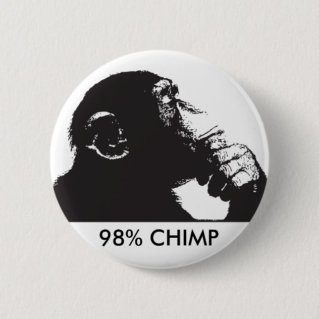 Chapa Redonda De 5 Cm CHIMPANCÉ del 98% (Anverso)