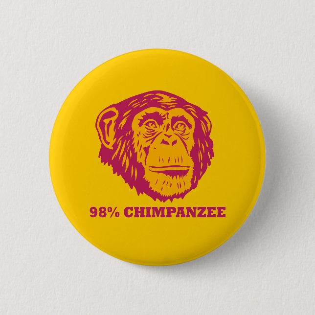Chapa Redonda De 5 Cm Chimpancé del 98% (Anverso)