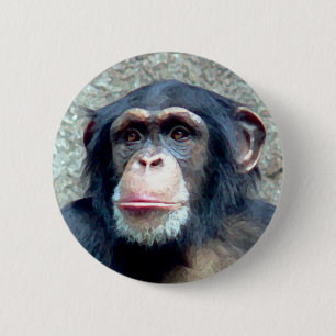 Chapa Redonda De 5 Cm Chimpanzee