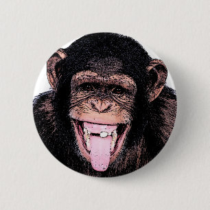 Chapa Redonda De 5 Cm Chimpanzee