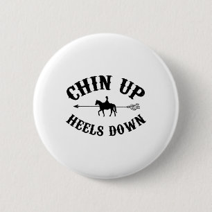 Chapa Redonda De 5 Cm Chin Up Heol Down Horse Equestrian Riding Horseba