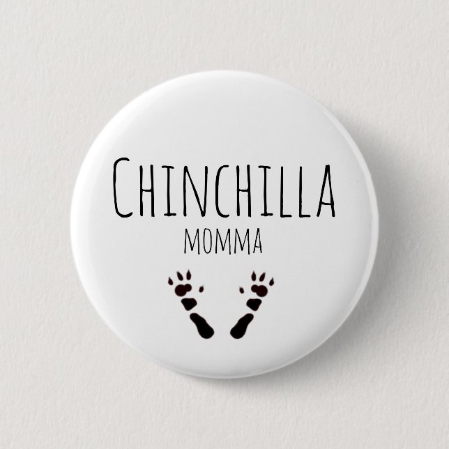 Chapa Redonda De 5 Cm Chinchilla Momma - Diseño de papel (Anverso)
