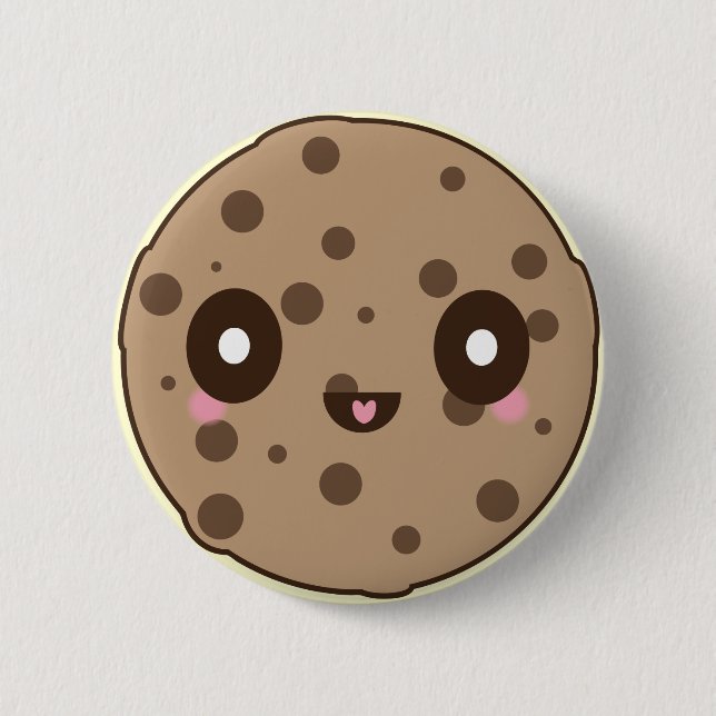 Chapa Redonda De 5 Cm Chip de chocolate Kawaii Cookies (Anverso)