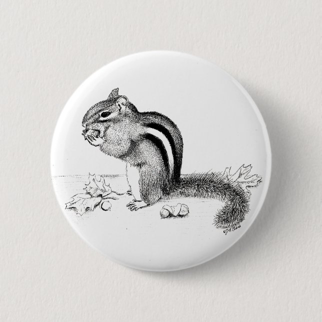 Chapa Redonda De 5 Cm Chipmunk (Anverso)