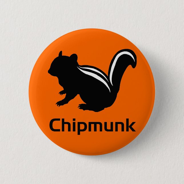 Chapa Redonda De 5 Cm Chipmunk　illustration　(12)　Black (Anverso)