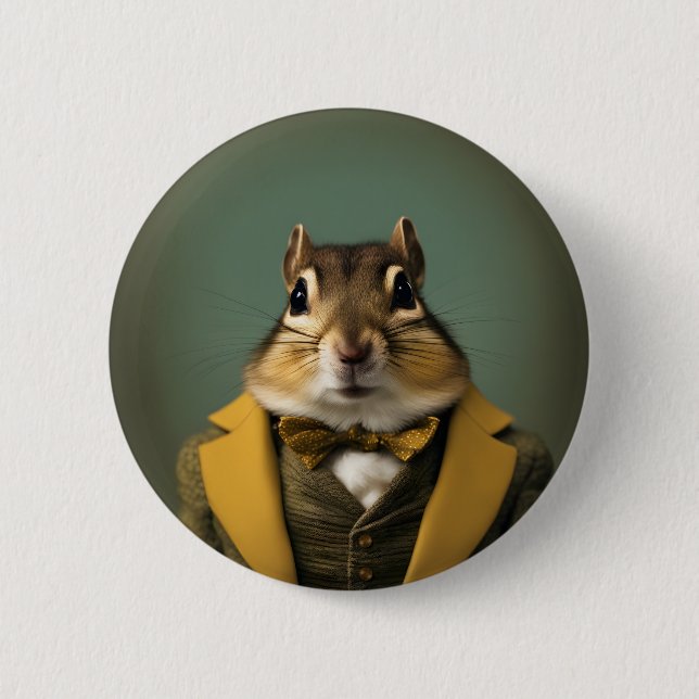 Chapa Redonda De 5 Cm Chipmunk inteligente (Anverso)