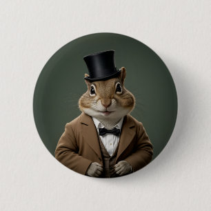 Chapa Redonda De 5 Cm Chipmunk victoriano