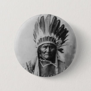 Chapa Redonda De 5 Cm Chiricahua apache Geronimo Goyathlay Goyahkla