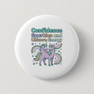 Chapa Redonda De 5 Cm Chispas de confianza de unicornio y diseño de cami