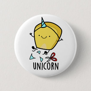 Chapa Redonda De 5 Cm Chiste de maíz divertido de Unicornio