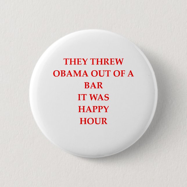 Chapa Redonda De 5 Cm chiste de obama del anto (Anverso)