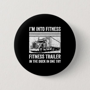 Chapa Redonda De 5 Cm Chiste divertido de camionero fitness remolque ent