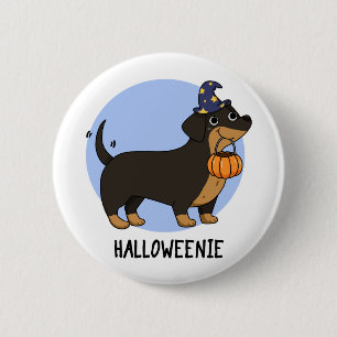 Chapa Redonda De 5 Cm Chiste divertido de perro salchicha para Halloween