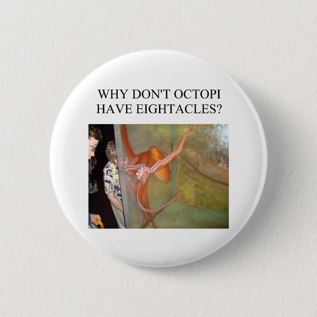 Chapa Redonda De 5 Cm chiste divertido del pulpo (Anverso)