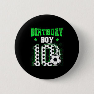 Chapa Redonda De 5 Cm Chistoso Cumpleaños 10 Niño Tema de Fútbol Fiesta