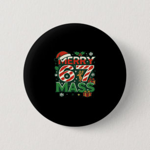 Chapa Redonda De 5 Cm Chistoso Meme Feliz 67 M Caña de Caramelo Navideño