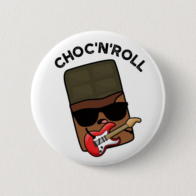 Chapa Redonda De 5 Cm Choc Y Rollo Funny Chocolate Pun (Anverso)