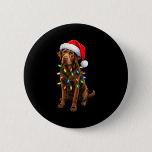 Chapa Redonda De 5 Cm Chocolate de Navidad Lab Labrador Retriever Hombre