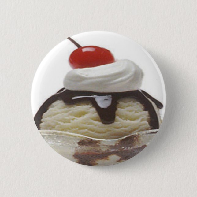 Chapa Redonda De 5 Cm Chocolate Ice Cream Sundae (Anverso)