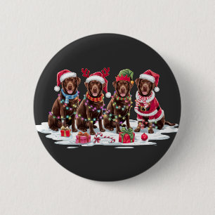 Chapa Redonda De 5 Cm chocolates de Labrador Santa hat rivalizan con ele