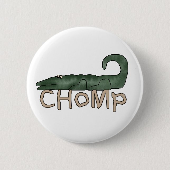 Chapa Redonda De 5 Cm Chomp el cocodrilo (Anverso)