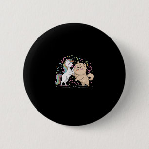 Chapa Redonda De 5 Cm Chow Chow Con Un Unicornio Chow Chows Perro Tank T
