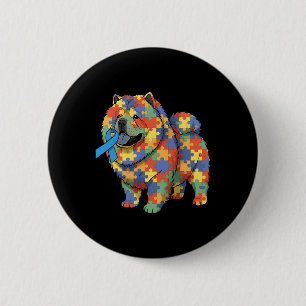Chapa Redonda De 5 Cm Chow Chow Puzzle Conciencia sobre el Autismo Mujer