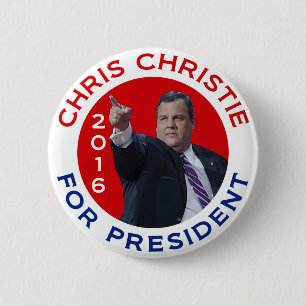 Chapa Redonda De 5 Cm Chris Christie para el presidente 2016