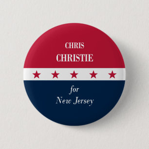 Chapa Redonda De 5 Cm Chris Christie para New Jersey