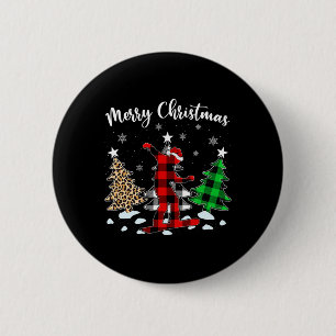 Chapa Redonda De 5 Cm Christma, jugador de snowboarding de Búfalo Leopar
