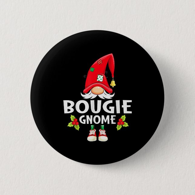 Chapa Redonda De 5 Cm Christmas Bougie Gnome X-mas Family Matching  (Anverso)
