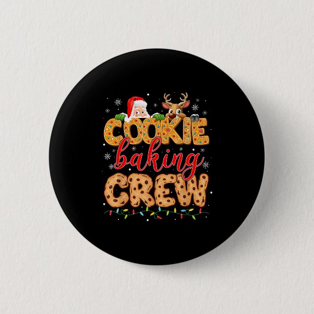 Chapa Redonda De 5 Cm Christmas Cookie Baking Crew Cookie Crew Family Ch (Anverso)