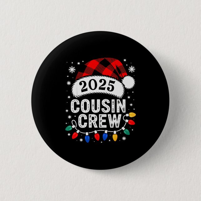 Chapa Redonda De 5 Cm Christmas Cousin Crew 2025 Matching Xmas Family Pa (Anverso)