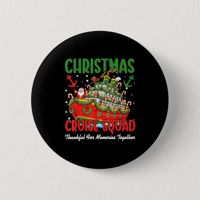 Chapa Redonda De 5 Cm Christmas Cruise Cruisemas Squad 2025 Thankful For (Anverso)
