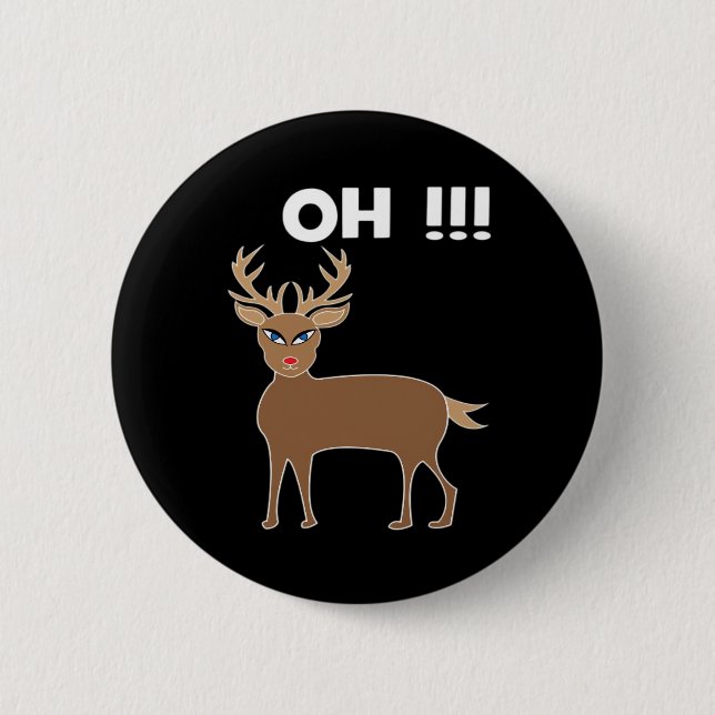 Chapa Redonda De 5 Cm Christmas Deer Season Cute Festive Retro Style  (Anverso)