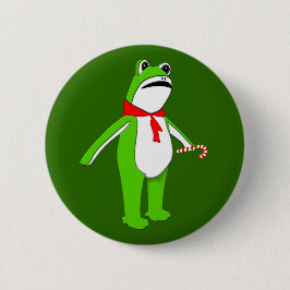 Chapa Redonda De 5 Cm Christmas Holiday Frog